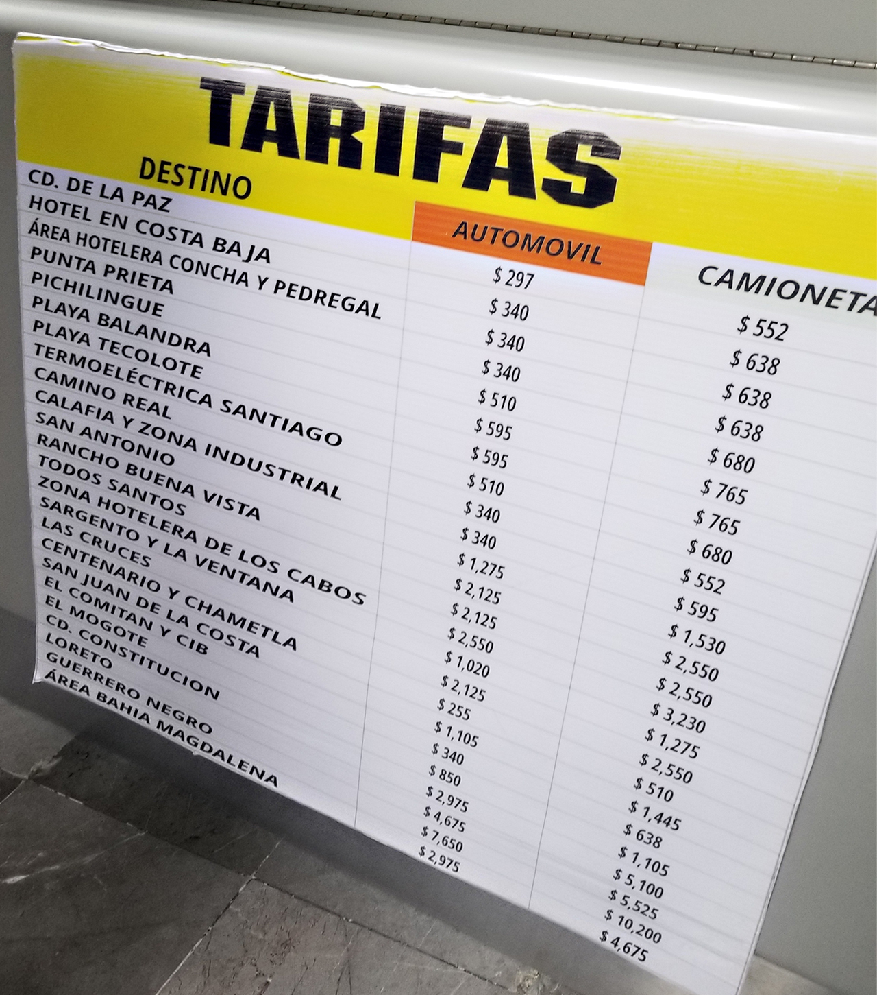 transferts la paz mexique