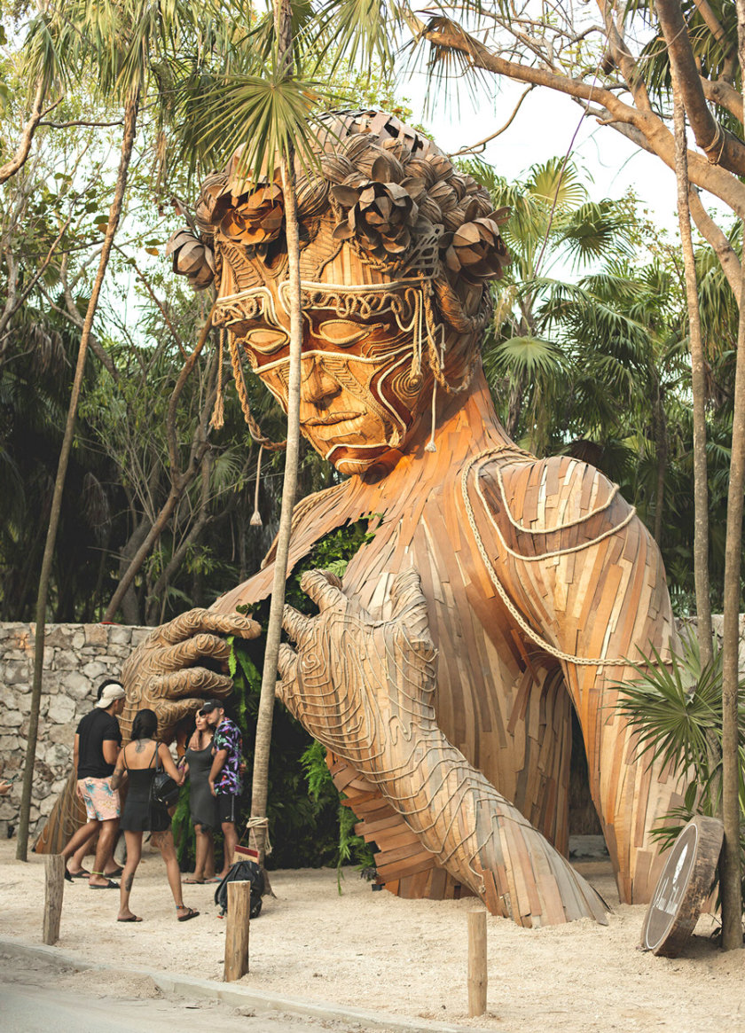 tulum wooden sculpture