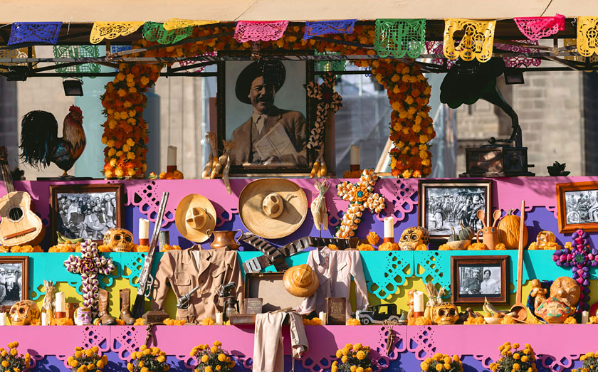 offrande zocalo ville de mexico fete des morts