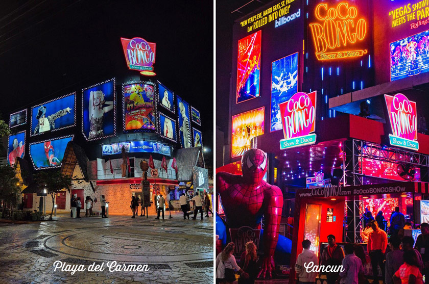 coco bongo cancun vs playa del carmen