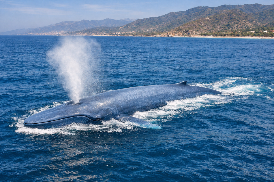 Baleine bleue en mer mexicaine